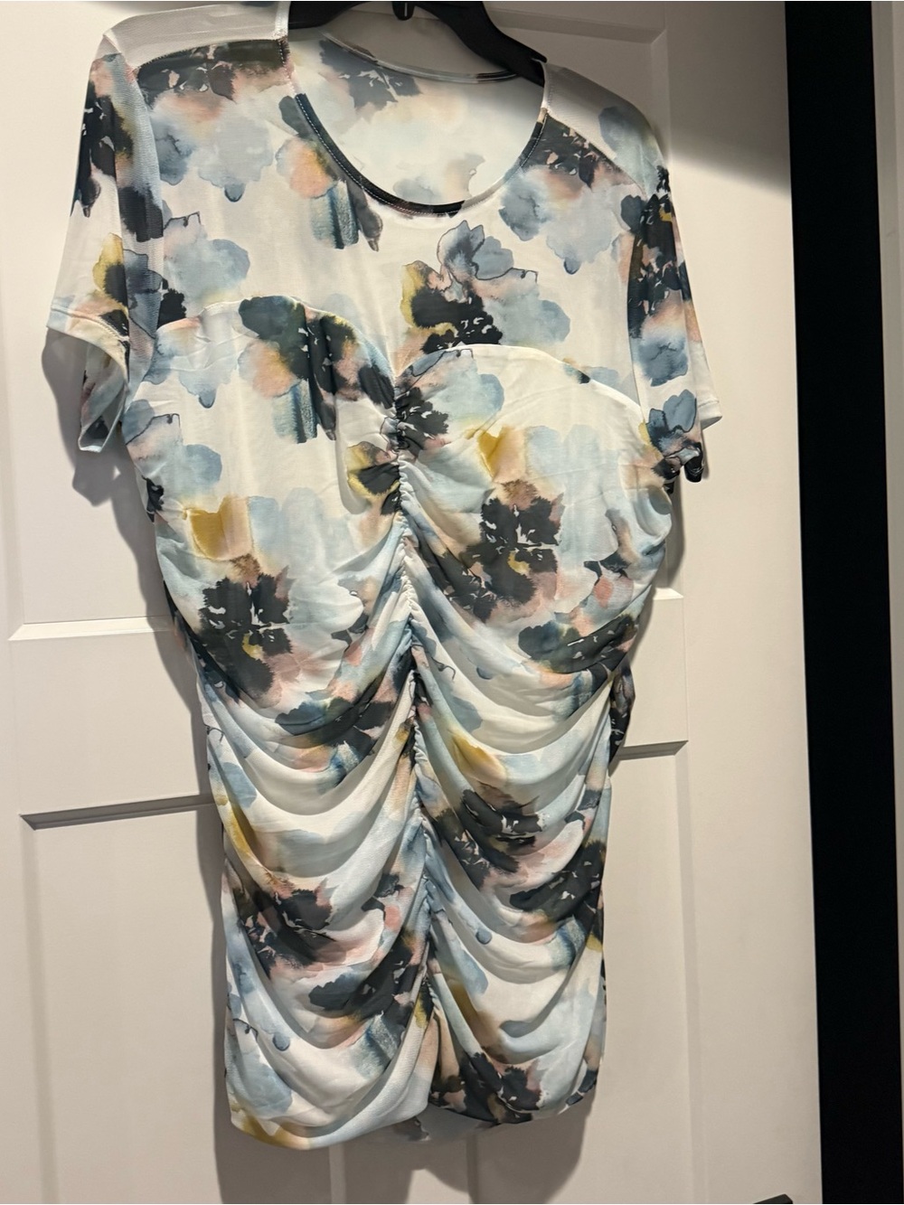 torrid Pastel Floral Ruched Short-Sleeve Tunic